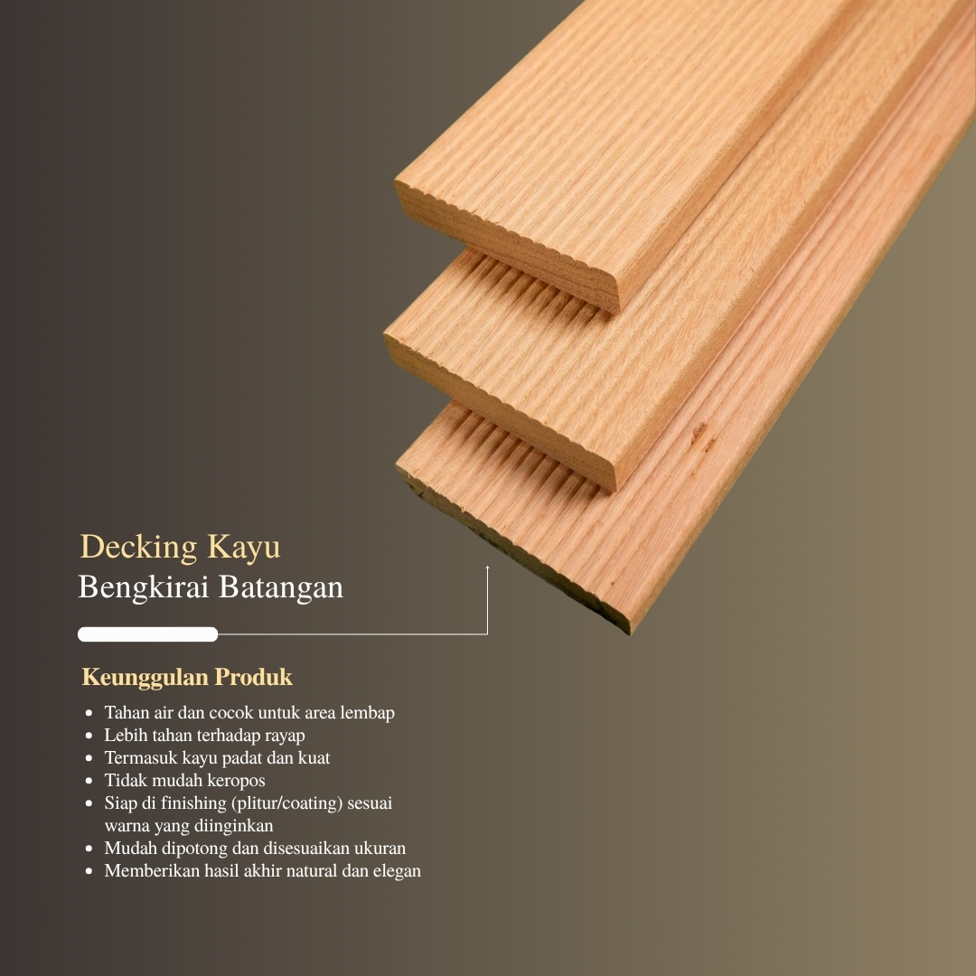 Decking Kayu Bengkirai Batangan