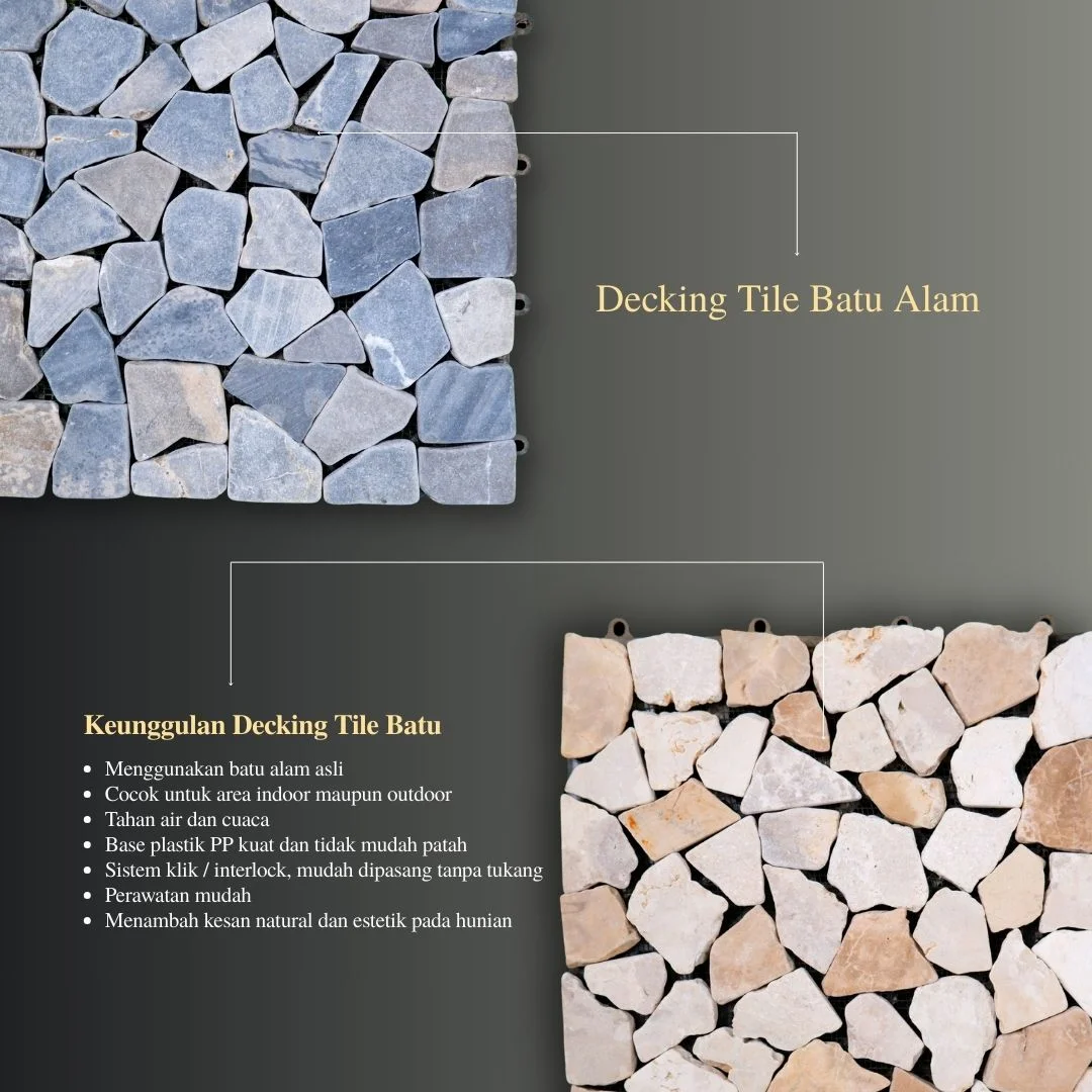 Decking Tile Batu Alam 28x28 Cm Bongkar Pasang