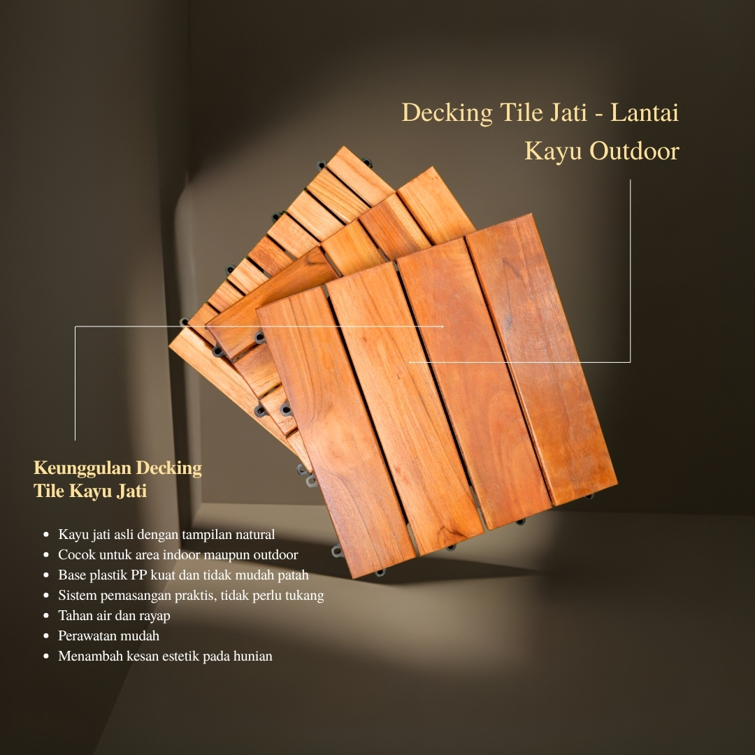 Promo Decking Tile/ Lantai Kayu Jati/ Decking Tile Abu/Lantai Kayu Outdoor/ Ubin Kayu