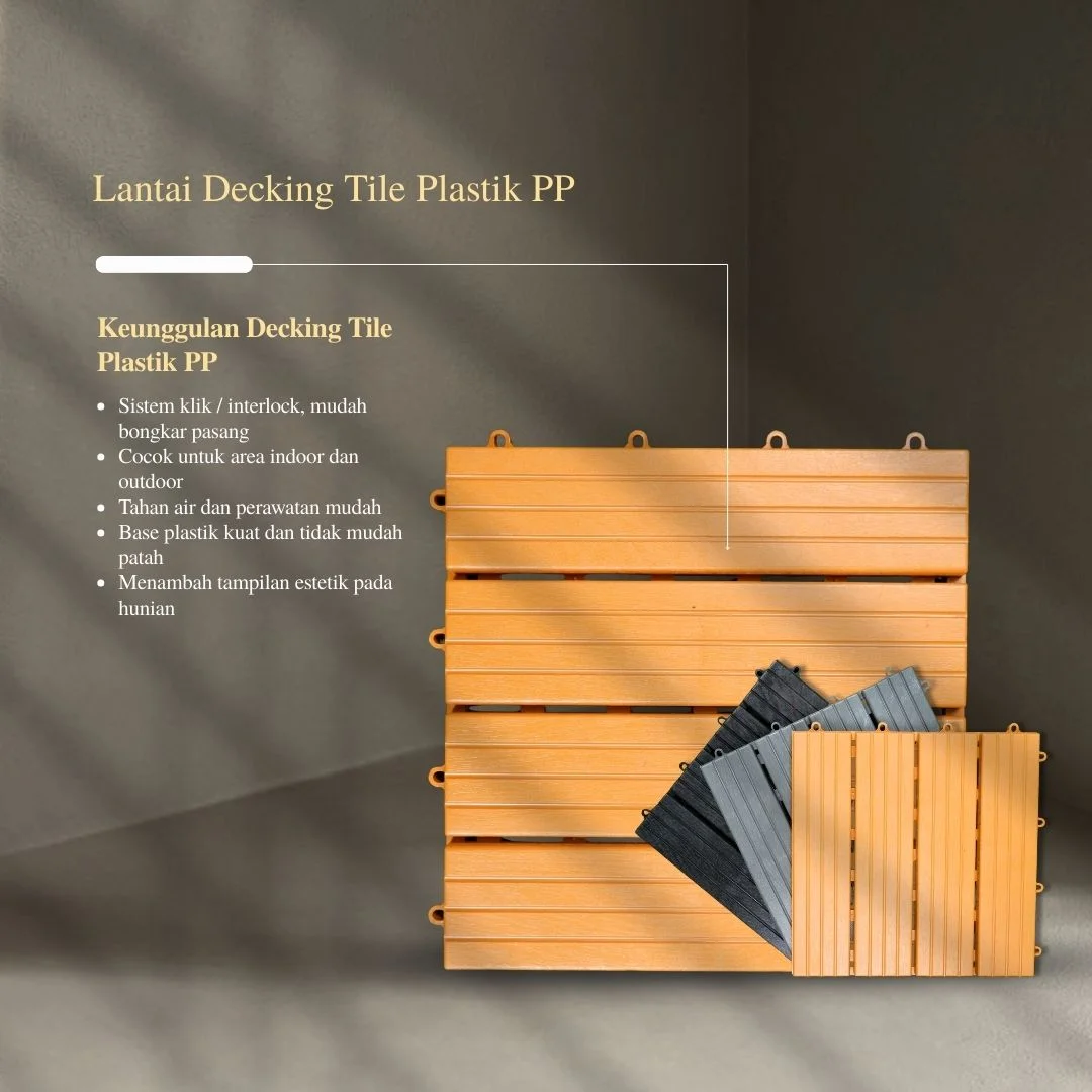 Lantai Decking Tile Plastik PP