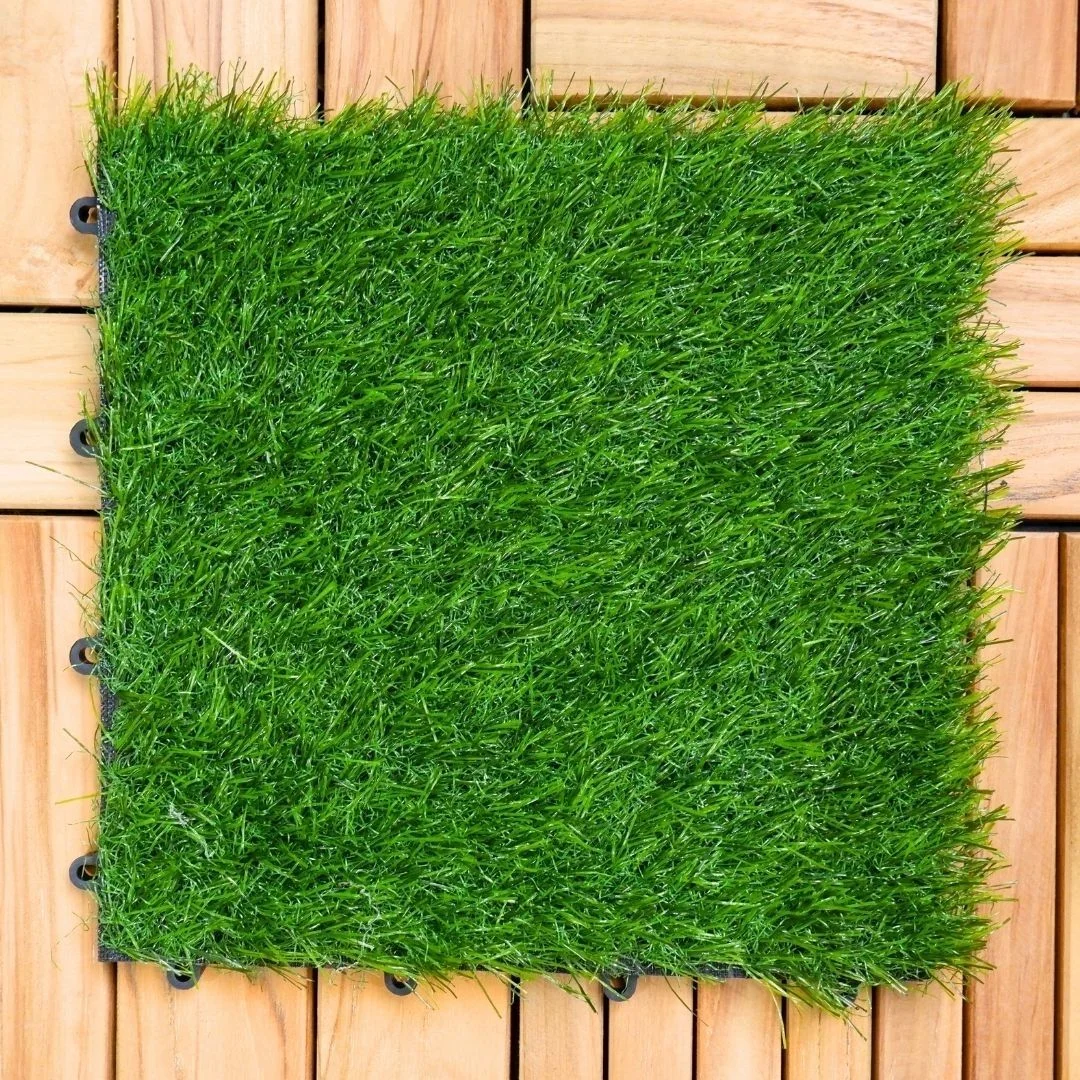 Decking Tile Lantai Rumput Sintetis 28x28cm Tahan Air 2 Decking Tile Lantai Rumput Sintetis 28x28cm Tahan Air