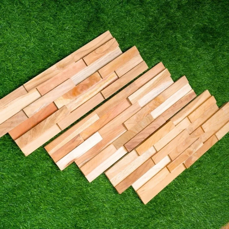 Wall Panel Kayu Jati terpasang