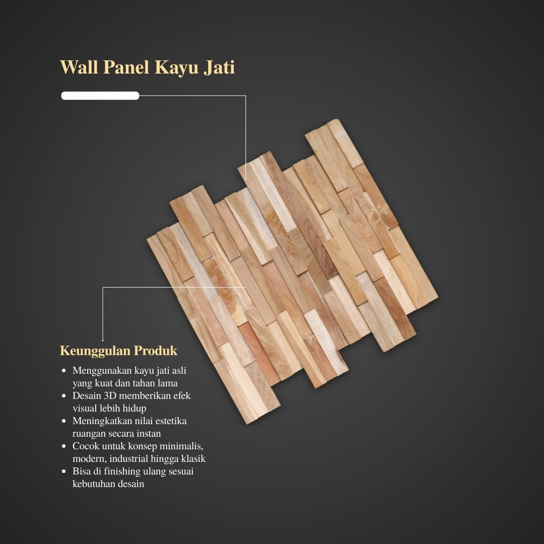 Wall Panel Jati - Wood Panel - Hiasan Dinding Kayu Jati